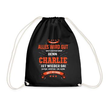 Alles ist gut denn Charlie ist wieder da! - Turnbeutel - Schwarz - Vorne