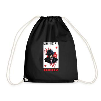 Herren Patenonkel Pate Patenschaft Onkel Patenkind - Turnbeutel - Schwarz - Vorne