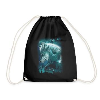 WOLVES PLANET SPACE SPIRITUALITY - Drawstring Bag - black - Front