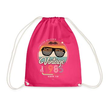 Vintage since 1985 - Drawstring Bag - fuchsia - Front