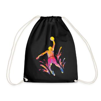 Basketballspieler Bunte Farbe Slam Dunk Sport - Turnbeutel - Schwarz - Vorne