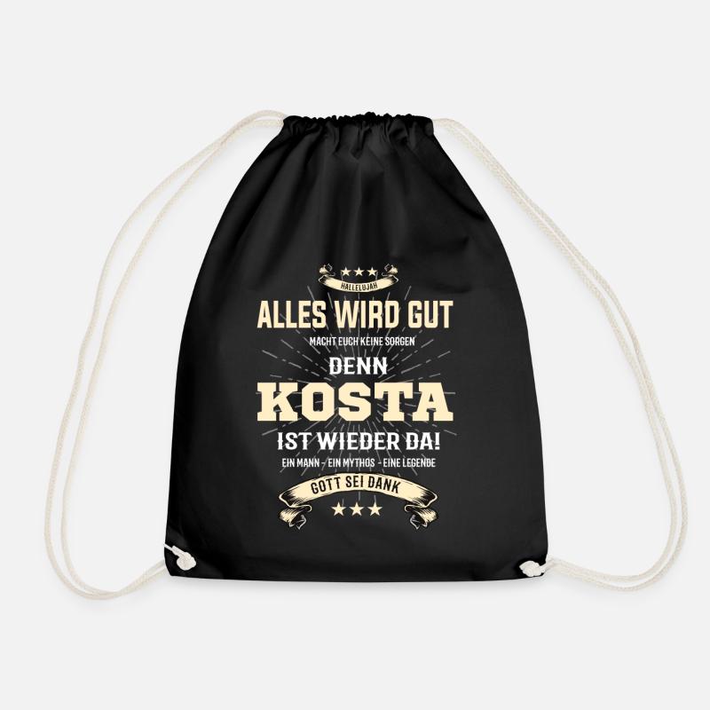 alles wird gut denn Kosta Ist da T-Shirt - Turnbeutel - Schwarz