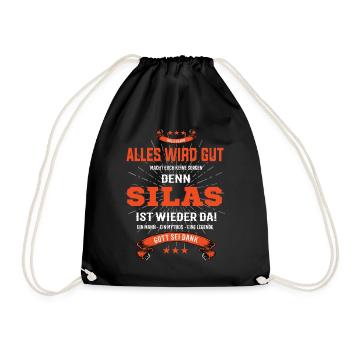 alles wird gut denn Silas Ist da T-Shirt - Turnbeutel - Schwarz - Vorne