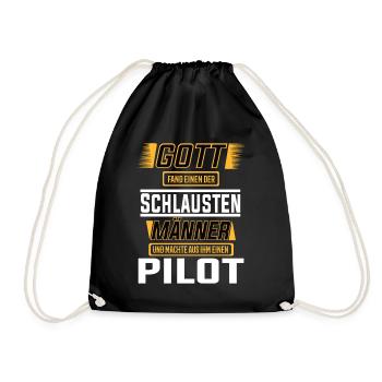 Pilot, einer der schlausten Männer der Welt - Turnbeutel - Schwarz - Vorne