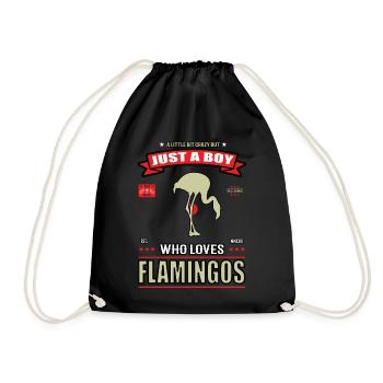 Just a Boy who loves Flamingos Outfit - Turnbeutel - Schwarz - Vorne