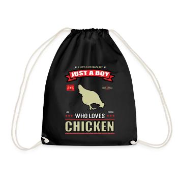 Just a Boy Who Loves Chickens Outfit - Drawstring Bag - black - Front