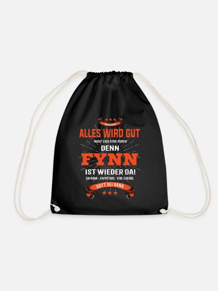 Alles wird gut denn Fynn Ist da T-Shirt - Turnbeutel - Schwarz