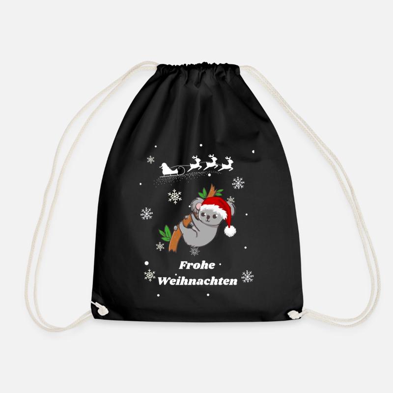 Frohe Weihnachten Koala - Turnbeutel - Schwarz