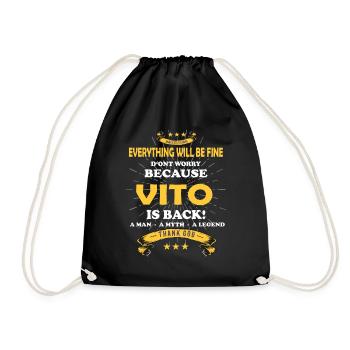 Everything will be fine Vito Is back - Turnbeutel - Schwarz - Vorne