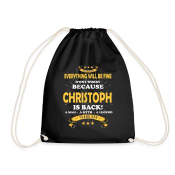 Everything's going to be alright, because Christoph Ist da Outfit - Drawstring Bag - black - Front