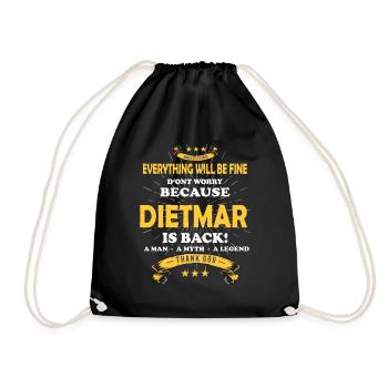 Everything's going to be alright, because Dietmar Ist da Outfit - Drawstring Bag - black - Front