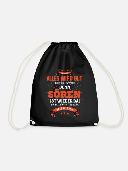 Alles wird gut denn Sören Ist da Outfit - Turnbeutel - Schwarz