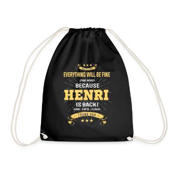 Everything will be fine Henri Is back - Drawstring Bag - black - Front