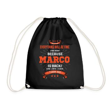 Everything will be fine Marco Is back - Drawstring Bag - black - Front