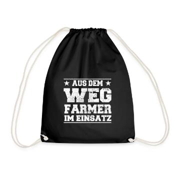 Out of the Way Farmer in Action Design - Drawstring Bag - black - Front