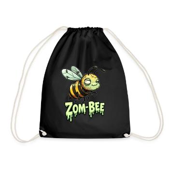Zom-Bee - Bee as Zombie - Drawstring Bag - black - Front