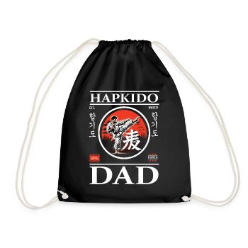 Hapkido Karaté Dad Design avec Combattant et Hangeul - Sac de sport léger - noir - Devant
