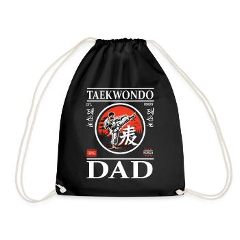 Taekwondo Dad Design mit Kampfsportler - Turnbeutel - Schwarz - Vorne