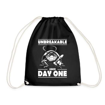 Unbreakable Since Day One – Lustige Kakerlake - Turnbeutel - Schwarz - Vorne