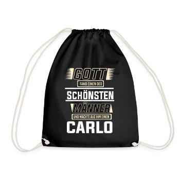 Carlo the Most Beautiful Man Shaped by God Design - Drawstring Bag - black - Front