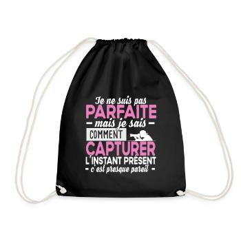 Photographe photographie photo métier cadeau - Sac de sport léger - noir - Devant