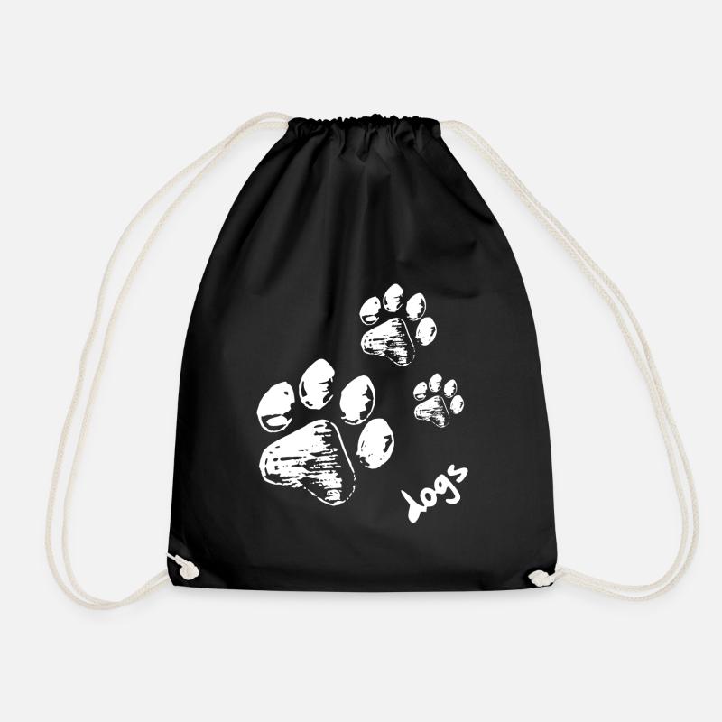 Pattes de chien - Chiens - Sac de sport léger - noir