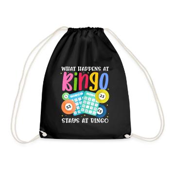 What happens at bingo, stays at bingo | Bingo - Turnbeutel - Schwarz - Vorne