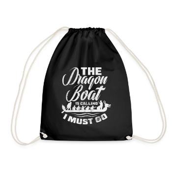The Dragonboat is calling I must go - Drawstring Bag - black - Front