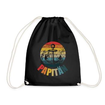 PAPITÄN PAPITAIN KAPITÄN VATERTAG - Turnbeutel - Schwarz - Vorne