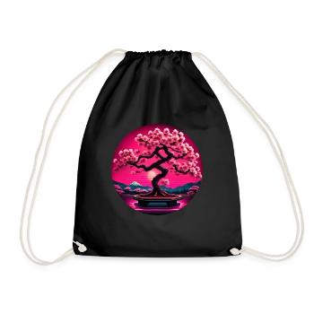 Cerisier japonais - Sac de sport léger - noir - Devant