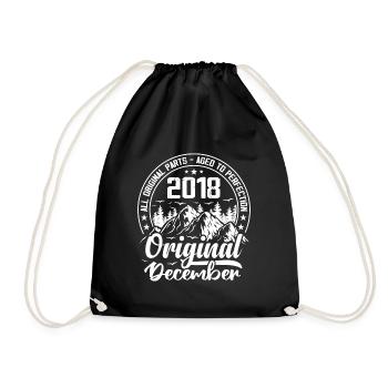 décembre 2018 Original 6 Ans Cadeau Anniversaire - Sac de sport léger - noir - Devant