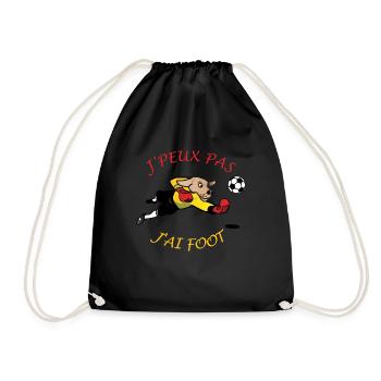 J'peux pas j'ai foot - Sac de sport léger - noir - Devant