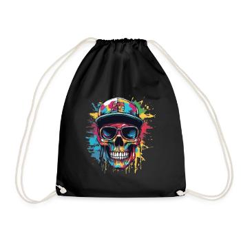 Crâne de Grafitti - Sac de sport léger - noir - Devant
