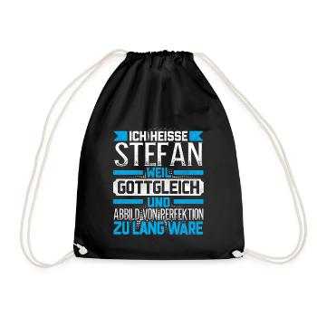 STEFAN - Gottgleich - Turnbeutel - Schwarz - Vorne