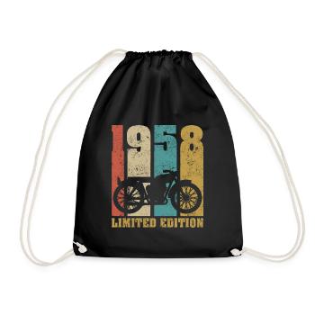 Vintage Moto 1958 Rétro Cadeau D'anniversaire - Sac de sport léger - noir - Devant