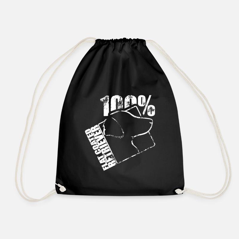 FLAT COATED RETRIEVER 100 - Drawstring Bag - black