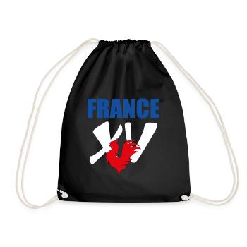 France Rugby fan Rugby Union player - Drawstring Bag - black - Front