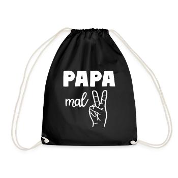 Papa mal Zwei Dad of 2 - Turnbeutel - Schwarz - Vorne