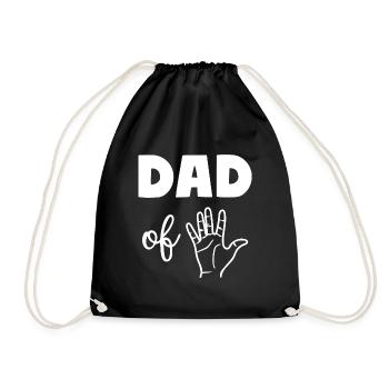 Dad of Five 5 Dad - Drawstring Bag - black - Front