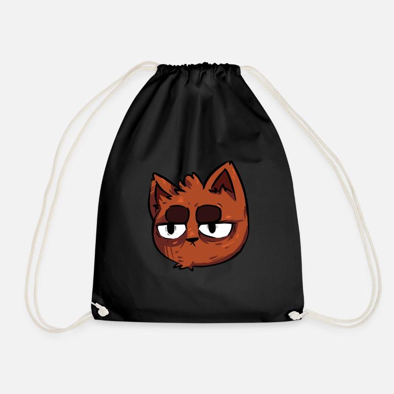 Cat - Drawstring Bag - black
