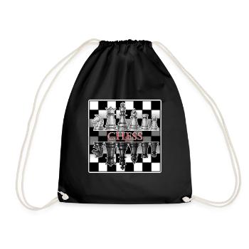 Échecs noir et blanc - Sac de sport léger - noir - Devant