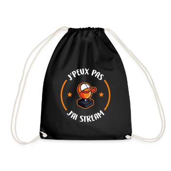 J'peux pas j'ai stream - Sac de sport léger - noir - Devant