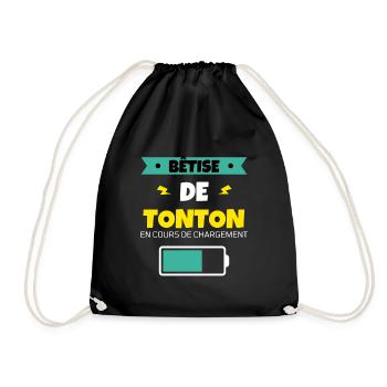 tonton bêtise cadeau noel humour famille - Sac de sport léger - noir - Devant