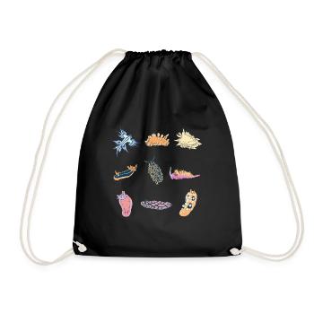 sea snails slug ocean animals - Drawstring Bag - black - Front