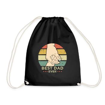 BEST DAD BESTER PAPA Vater Vatertag - Turnbeutel - Schwarz - Vorne