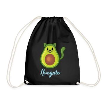 Avogato-Avocado-Katze Lustiger Avocato - Turnbeutel - Schwarz - Vorne