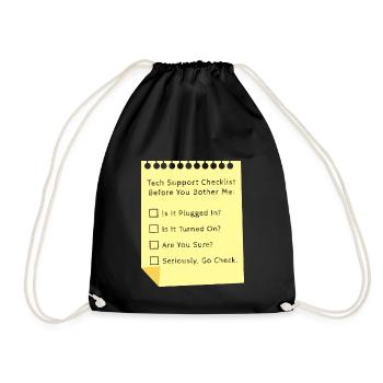 Tech Support Checklist Funny Helpdesk IT Engineer - Drawstring Bag - black - Front