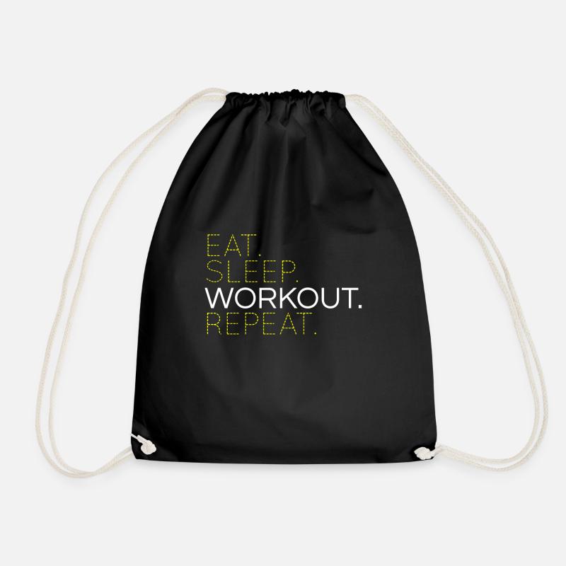 Eat Sleep Training wiederholen - Turnbeutel - Schwarz