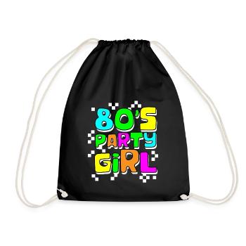 80's Party Girl - Drawstring Bag - black - Front