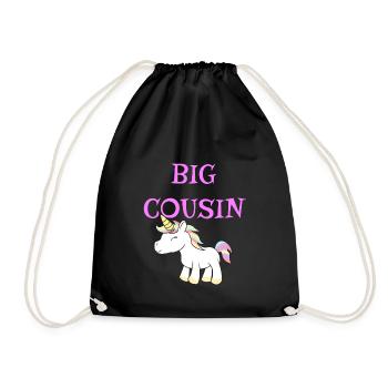 Big Cousin Unicorn - Drawstring Bag - black - Front